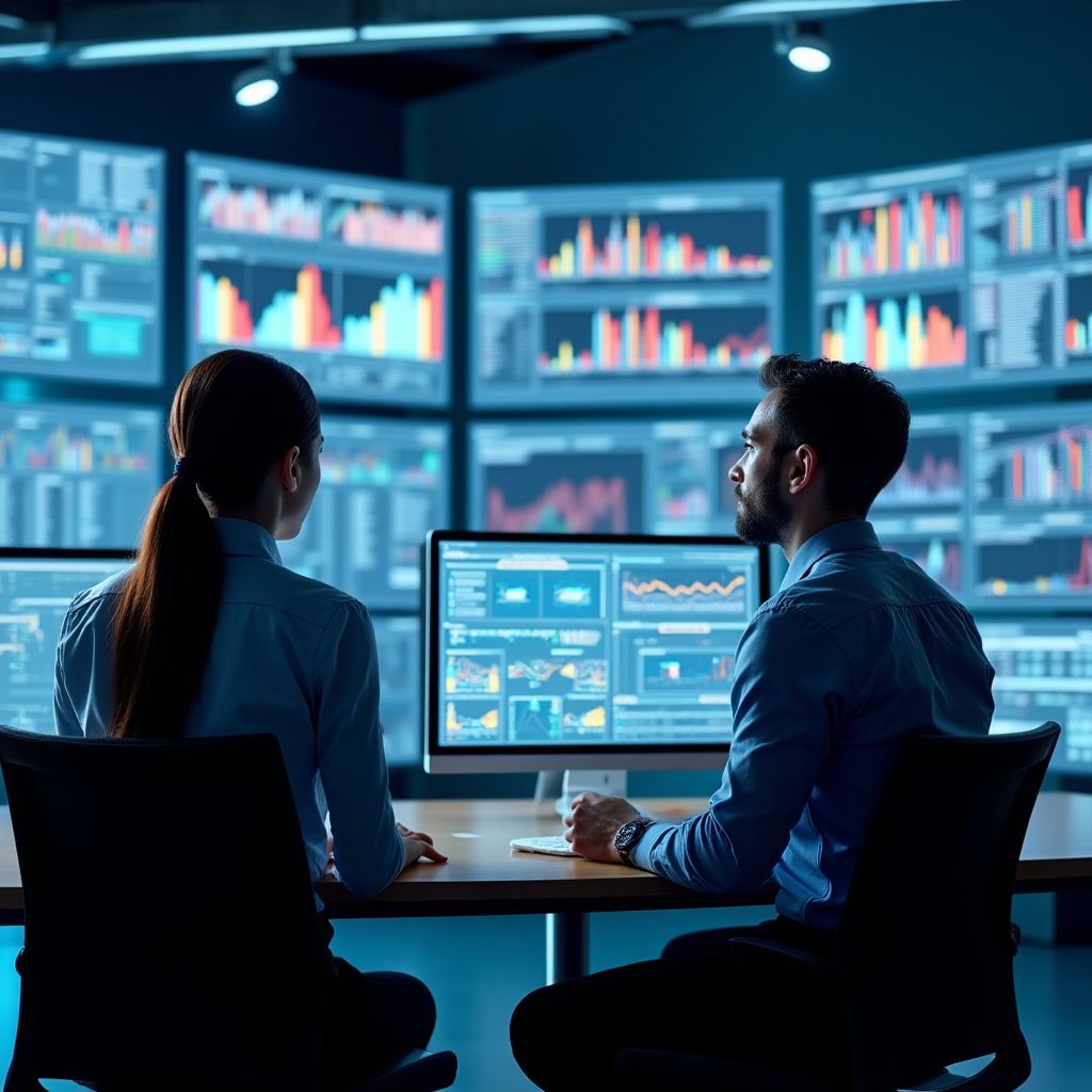 Equipo de consultores analizando datos